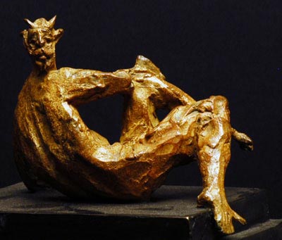 Marsia interrogazione scultura in bronzo